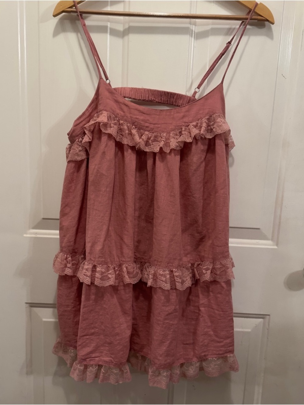 Anthropologie Mauve Tiered Mini Dress - Picture 3 of 6